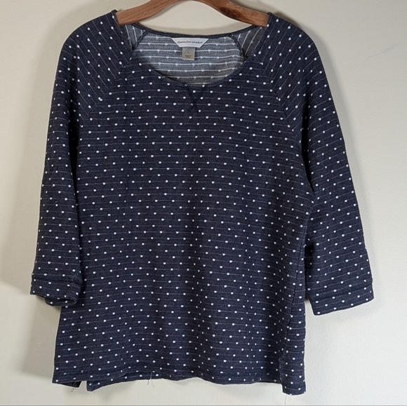 Christopher & Banks Navy Dot Knit Top ⚓💙 (L) - Picture 1 of 4